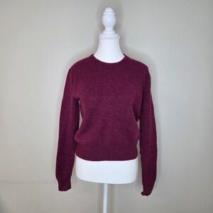 Club Monaco Burgundy Wool Alpaca Blend Crew Neck Sweater Pullover Knit M